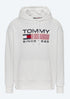 Sweat à capuche logo Tommy Jeans blanc en coton bio I Georgespaul