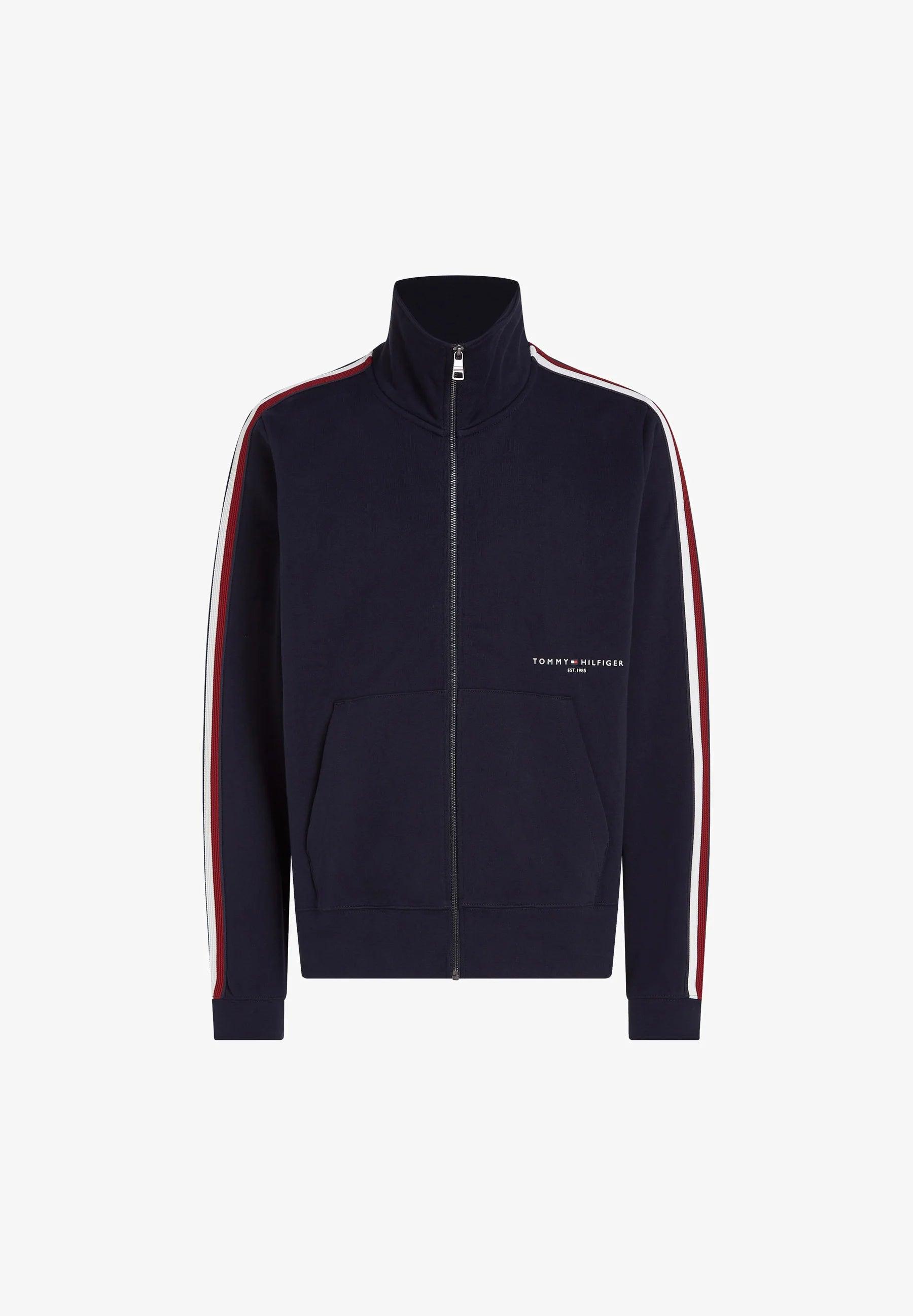 Sweat col montant Tommy Hilfiger marine en coton - Georgespaul