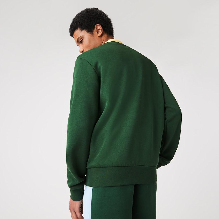 Sweat Lacoste vert en molleton de coton biof - Georgespaul