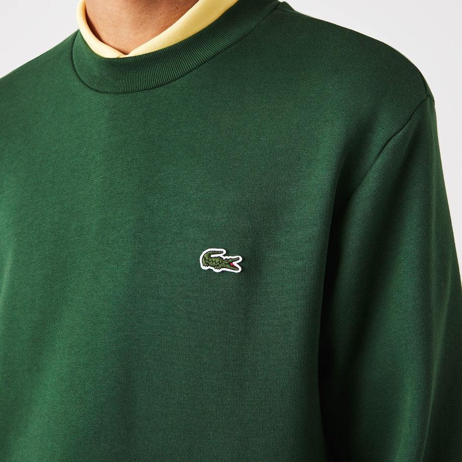 Sweat Lacoste vert en molleton de coton biof - Georgespaul