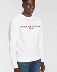 Sweat logo Tommy Hilfiger blanc en coton bio - Georgespaul