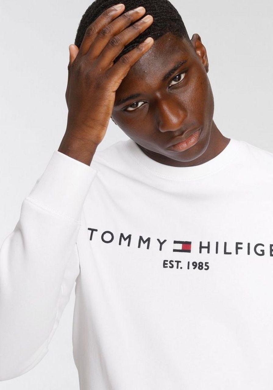 Sweat logo Tommy Hilfiger blanc en coton bio - Georgespaul