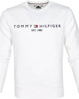 Sweat logo Tommy Hilfiger blanc en coton bio - Georgespaul