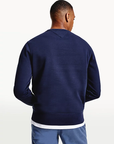 Sweat col rond homme Tommy Hilfiger marine en coton bio | Georgespaul