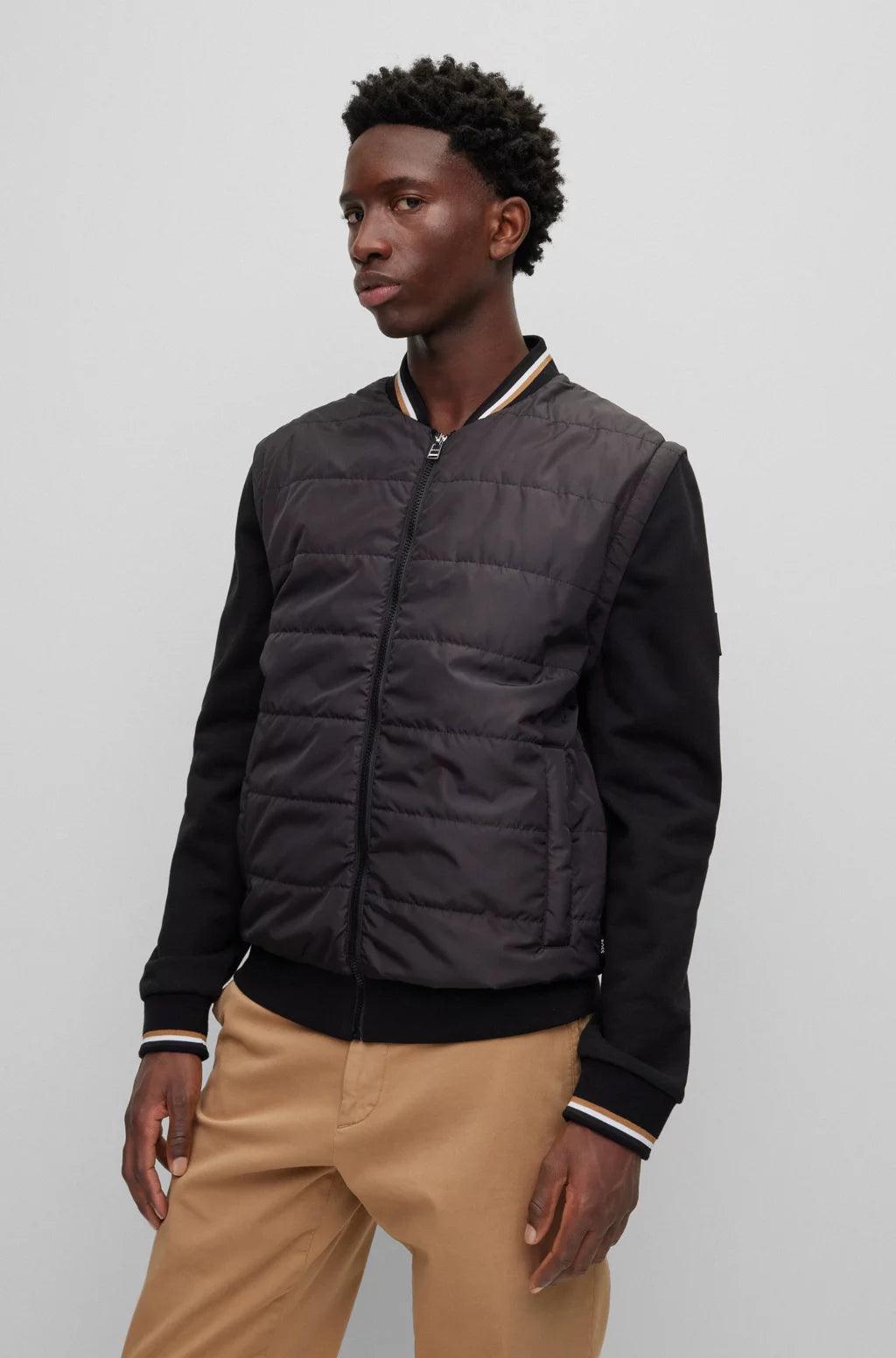 Blouson bi-matière BOSS noir - Georgespaul