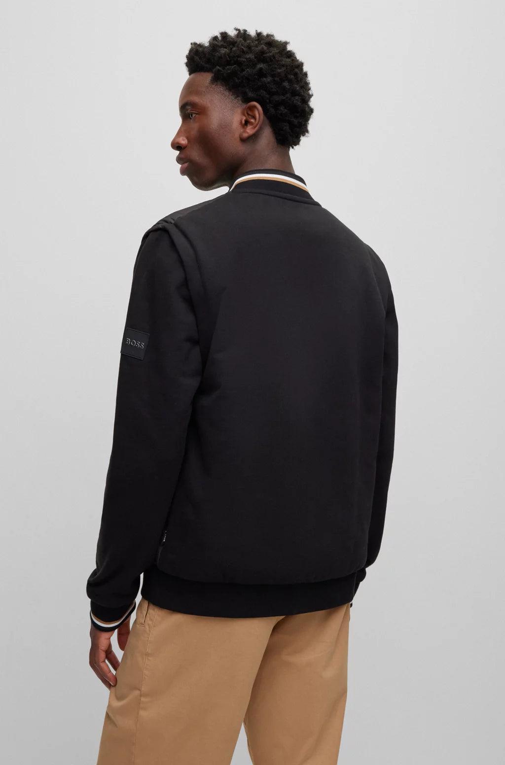 Blouson bi-matière BOSS noir - Georgespaul