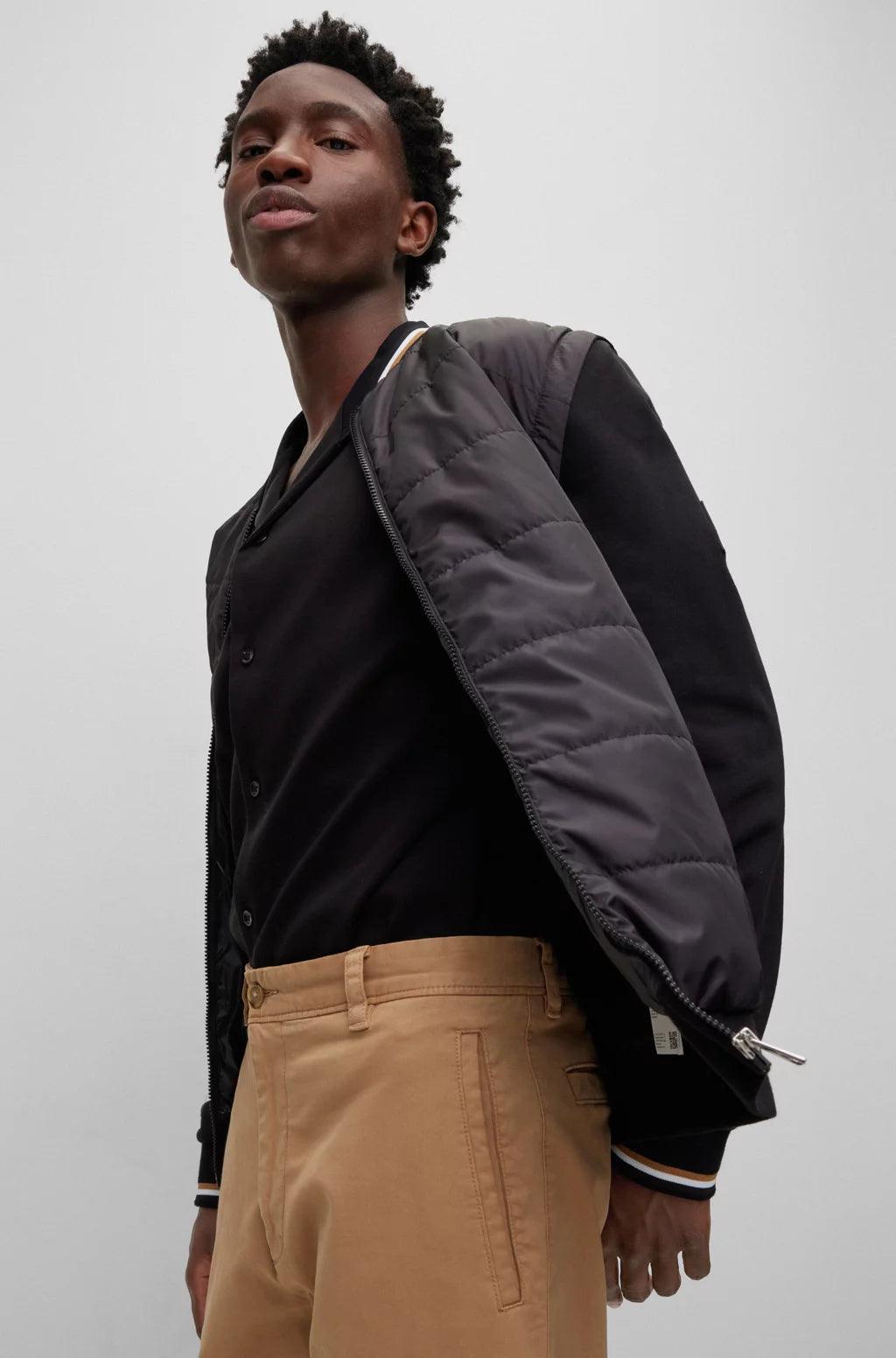 Blouson bi-matière BOSS noir - Georgespaul