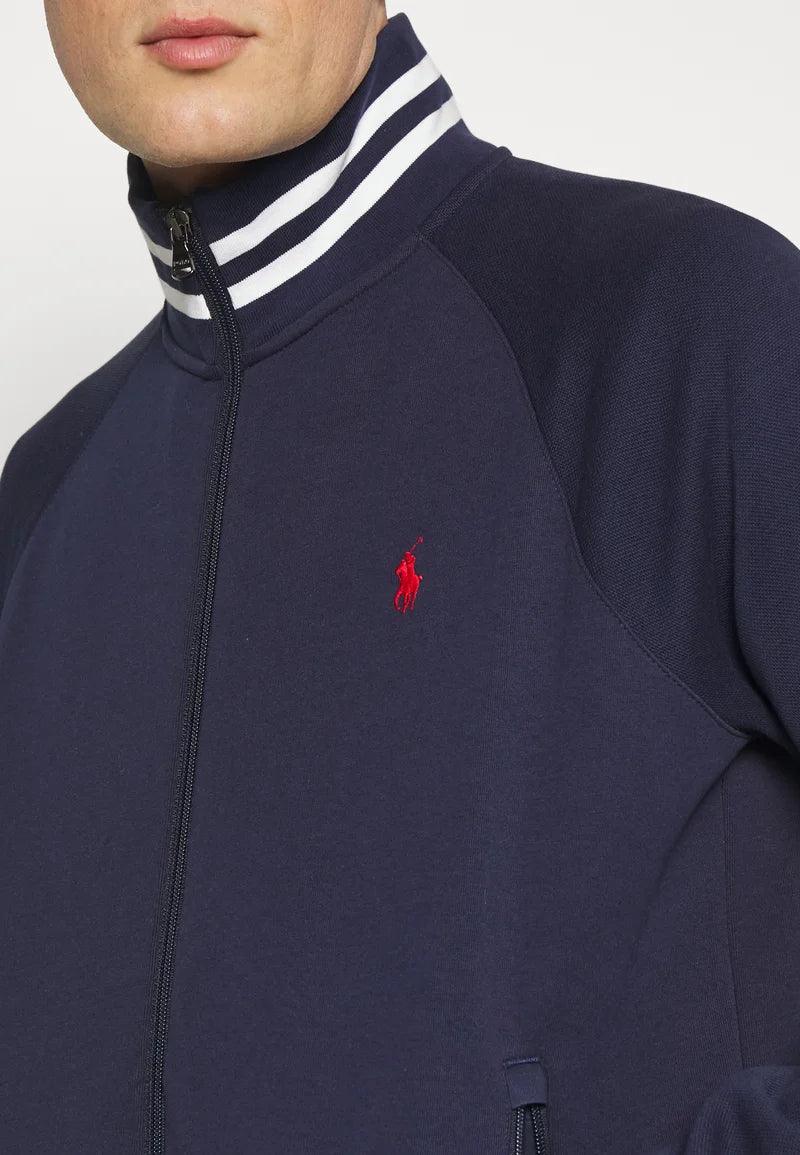 Sweat zippé col montant à liserés Ralph Lauren marine - Georgespaul