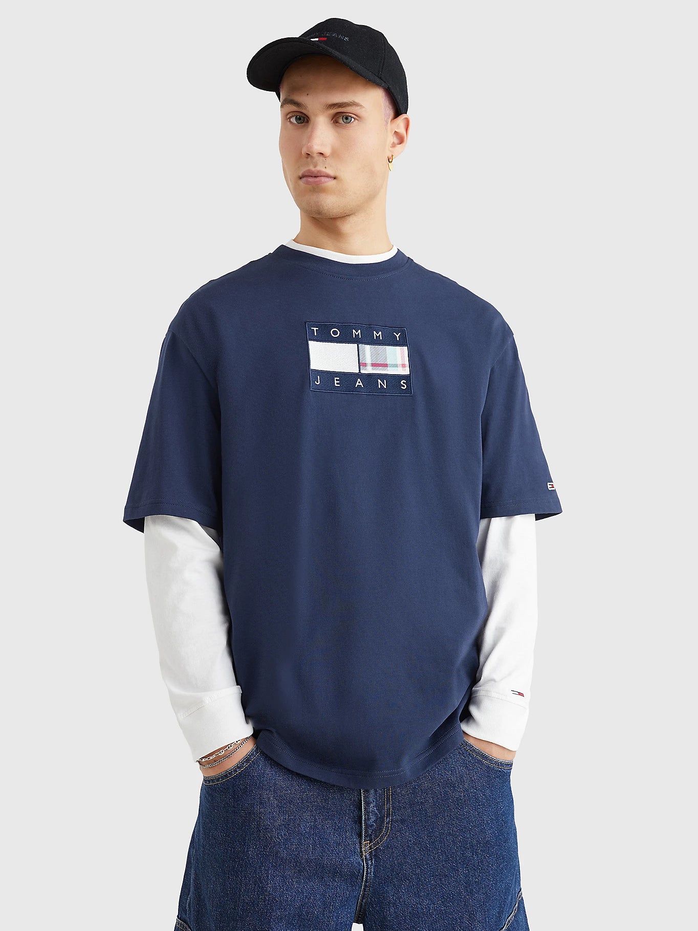 T-Shirt drapeau Tommy Jeans marine pour homme I Georgespaul