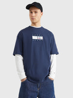 Charger l&#39;image dans la galerie, T-Shirt drapeau Tommy Jeans marine pour homme I Georgespaul

