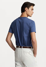 Afbeelding in Gallery-weergave laden, T-Shirt homme Ralph Lauren ajusté bleu en jersey | Georgespaul
