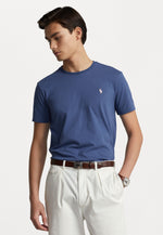 Afbeelding in Gallery-weergave laden, T-Shirt homme Ralph Lauren ajusté bleu en jersey | Georgespaul
