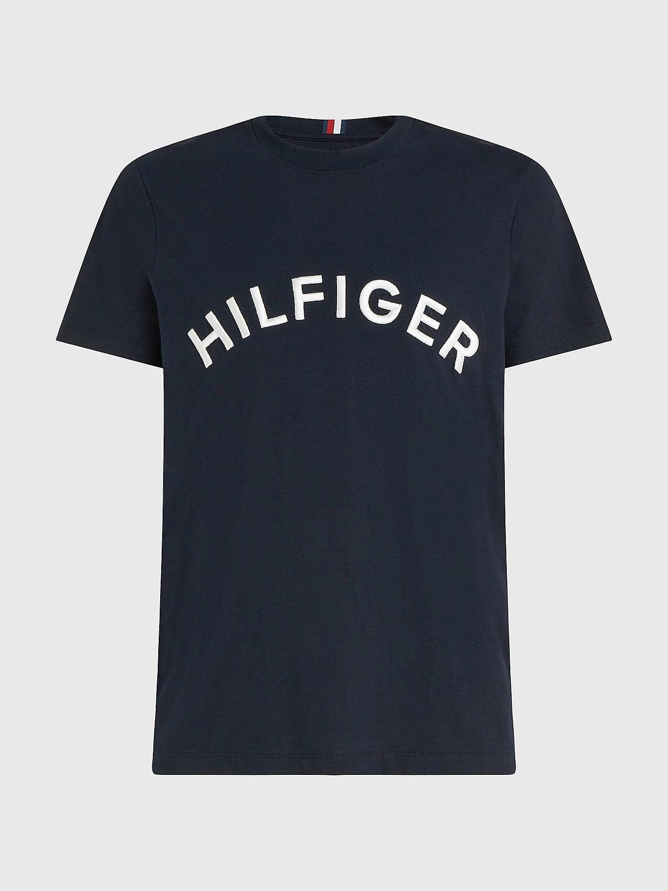 T-Shirt logo Tommy Hilfiger marine en coton bio - Georgespaul