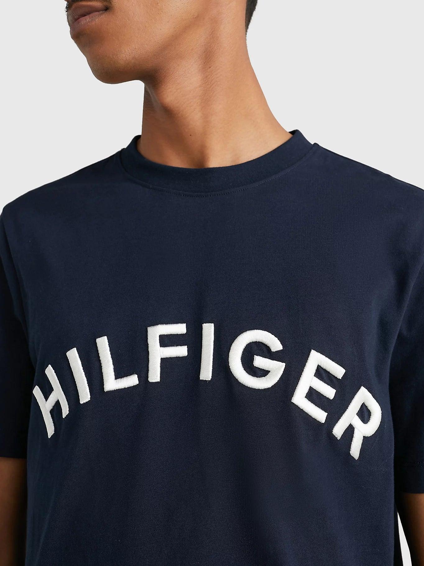 T-Shirt logo Tommy Hilfiger marine en coton bio - Georgespaul