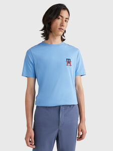 T-Shirt logo monogramme Tommy Hilfiger bleu pour homme I Georgespaul