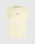 T-Shirt logo poitrine Tommy Hilfiger jaune clair coton bio - Georgespaul