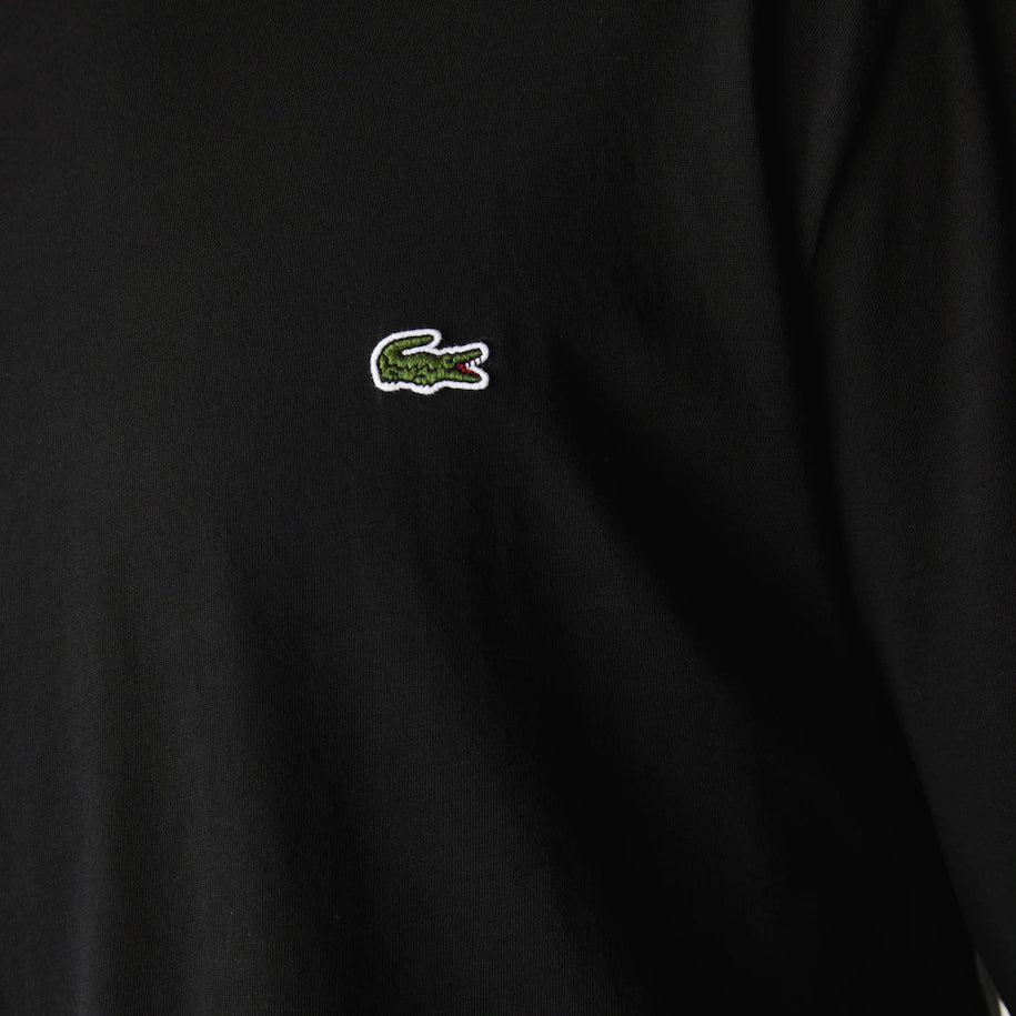 T-Shirt manches longues logo Lacoste noir pour homme | Georgespaul