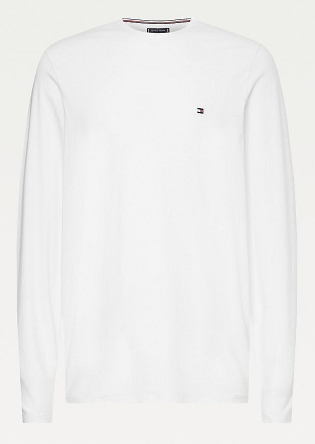 T-Shirt manches longues Tommy Hilfiger ajusté blanc coton bio