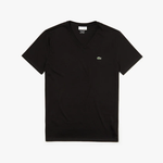 Charger l&#39;image dans la galerie, T-shirt col V homme Lacoste noir en coton pima | Georgespaul

