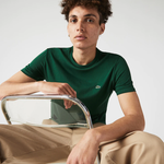 Afbeelding in Gallery-weergave laden, T-shirt Lacoste vert foncé en coton pima
