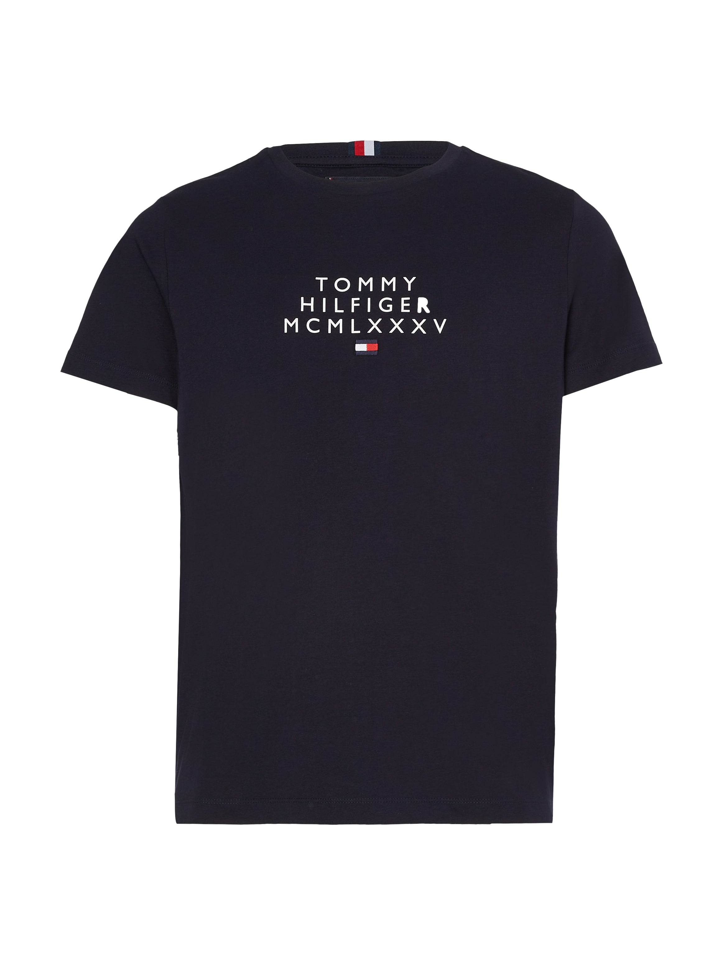T-Shirt signature Tommy Hilfiger marine en coton bio | Georgespaul