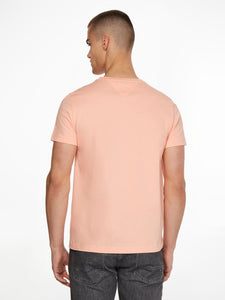 T-shirt homme logo Tommy Hilfiger rose en coton bio | Georgespaul