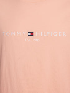 T-shirt homme logo Tommy Hilfiger rose en coton bio | Georgespaul