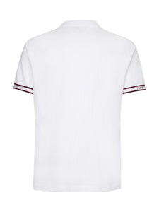 Polo à liseré logo Tommy Hilfiger blanc en coton stretch | Georgespaul