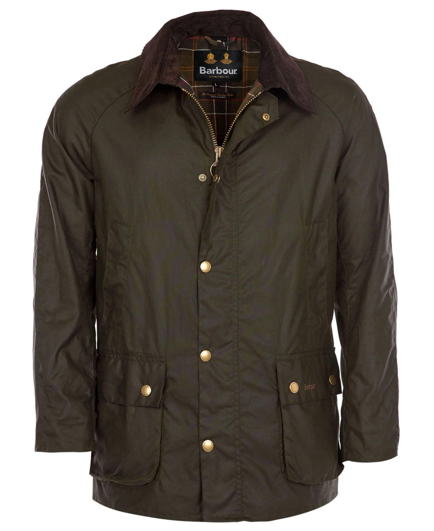 Veste Ashby Barbour kaki en coton ciré - Georgespaul