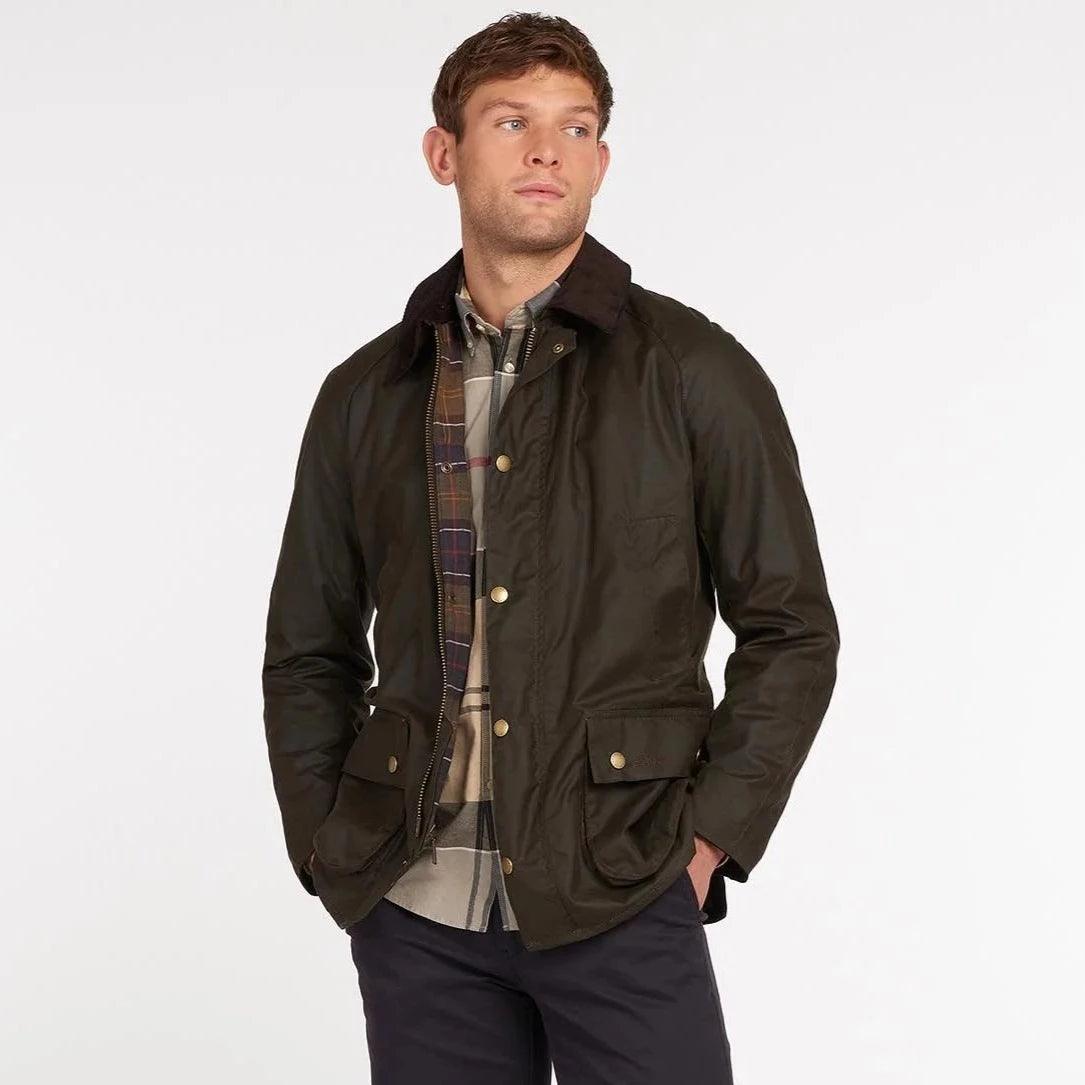 Veste Ashby Barbour kaki en coton ciré - Georgespaul