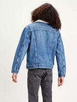 Afbeelding in Gallery-weergave laden, Veste fourrée Sherpa Levi&#39;s® bleue en jean
