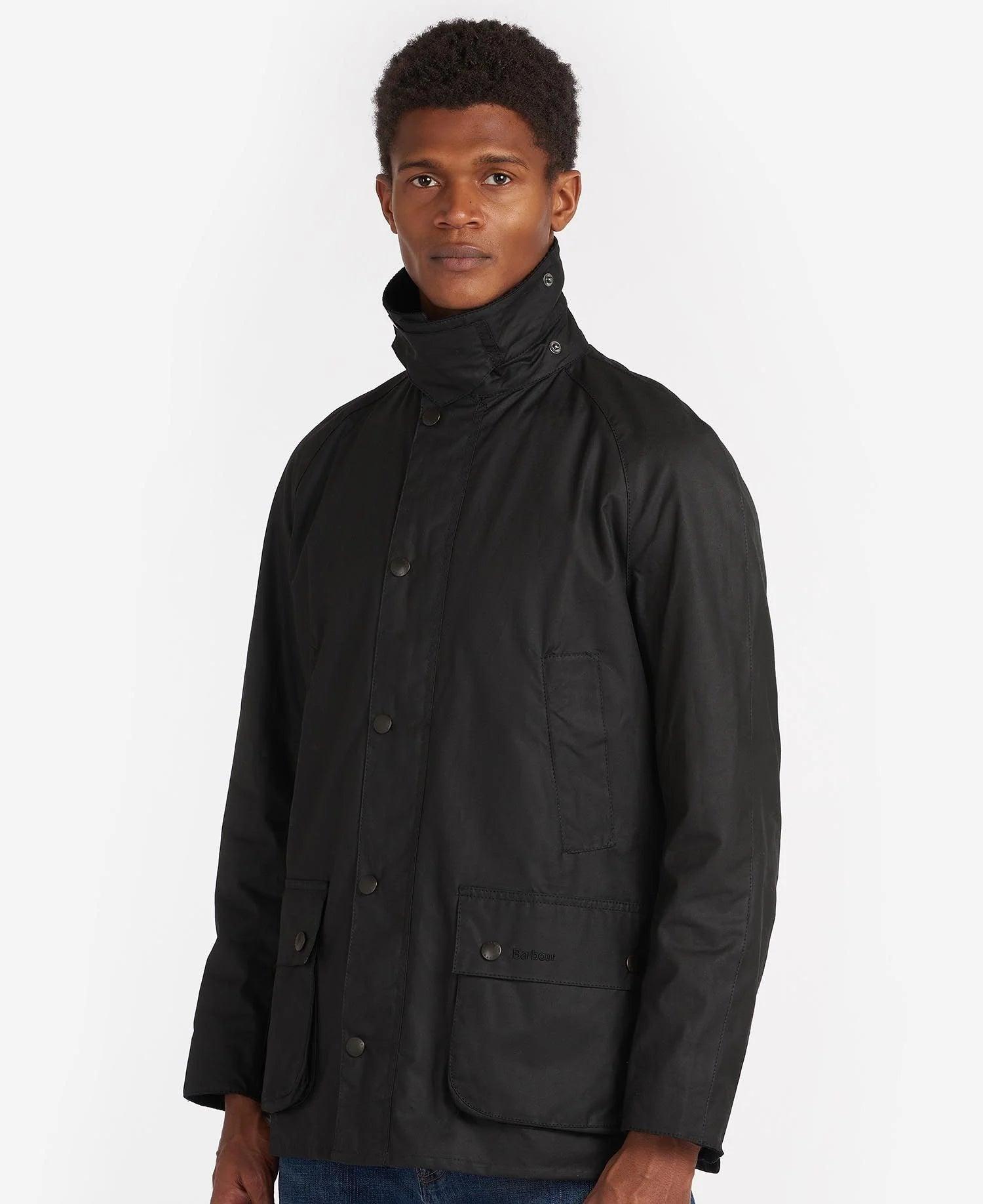 Veste Ashby Barbour noire en coton ciré - Georgespaul