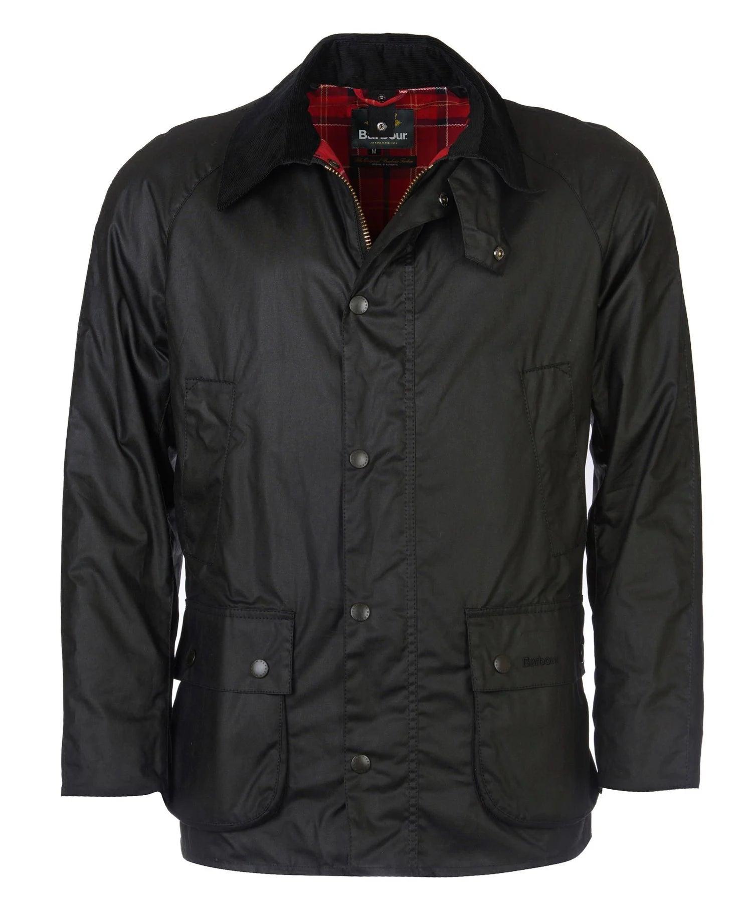 Veste Ashby Barbour noire en coton ciré - Georgespaul