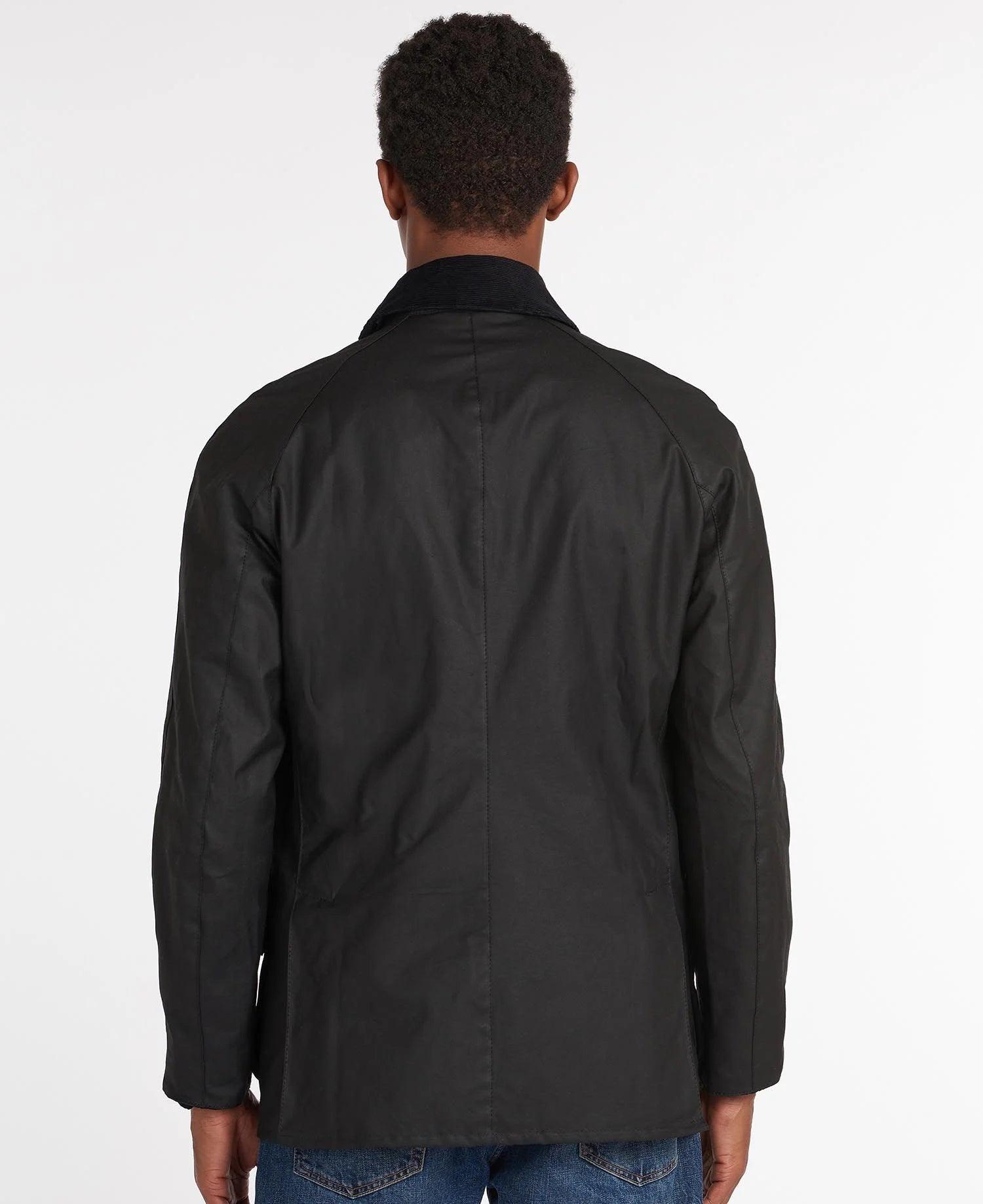 Veste Ashby Barbour noire en coton ciré - Georgespaul