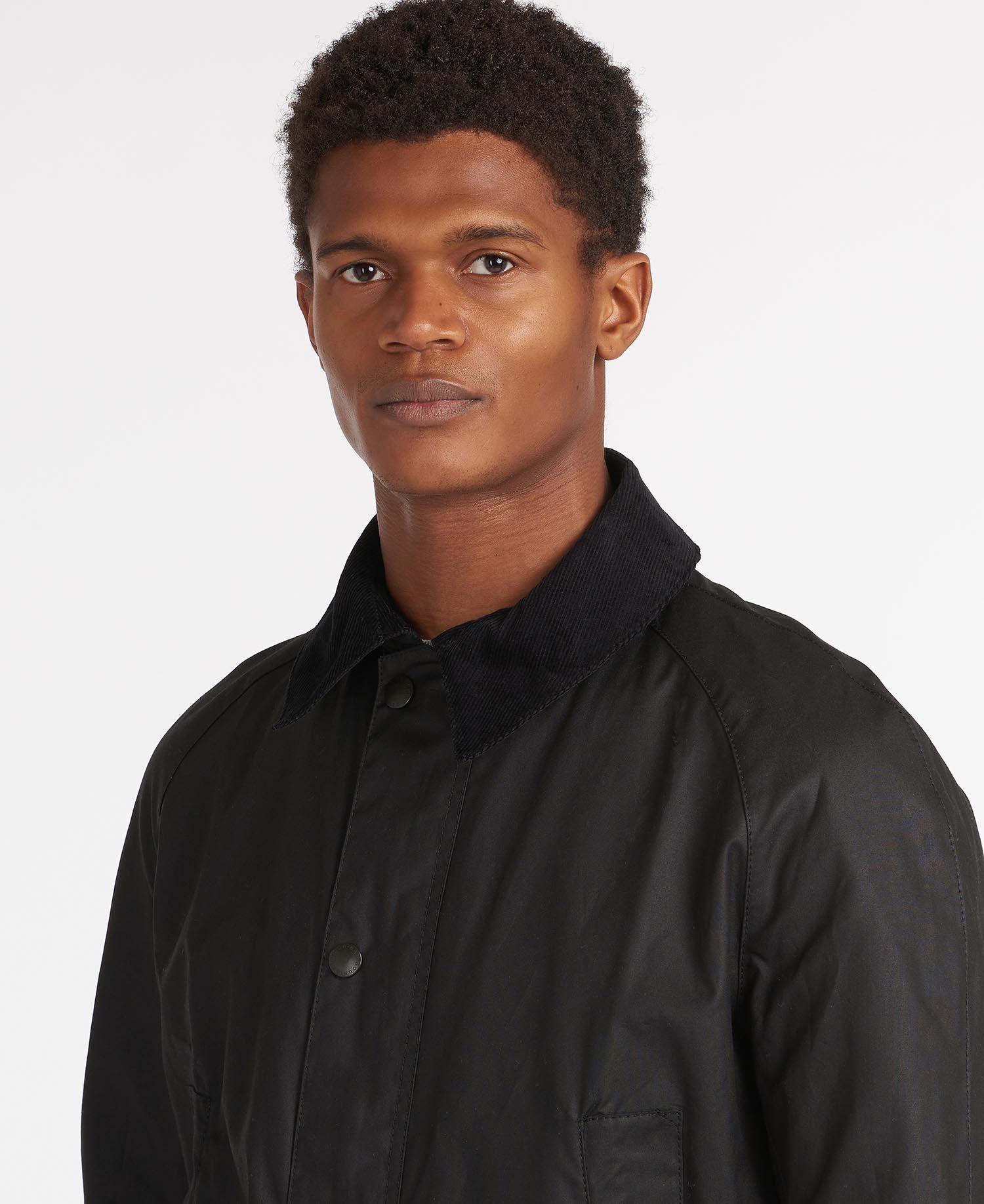 Veste Ashby Barbour noire en coton ciré - Georgespaul