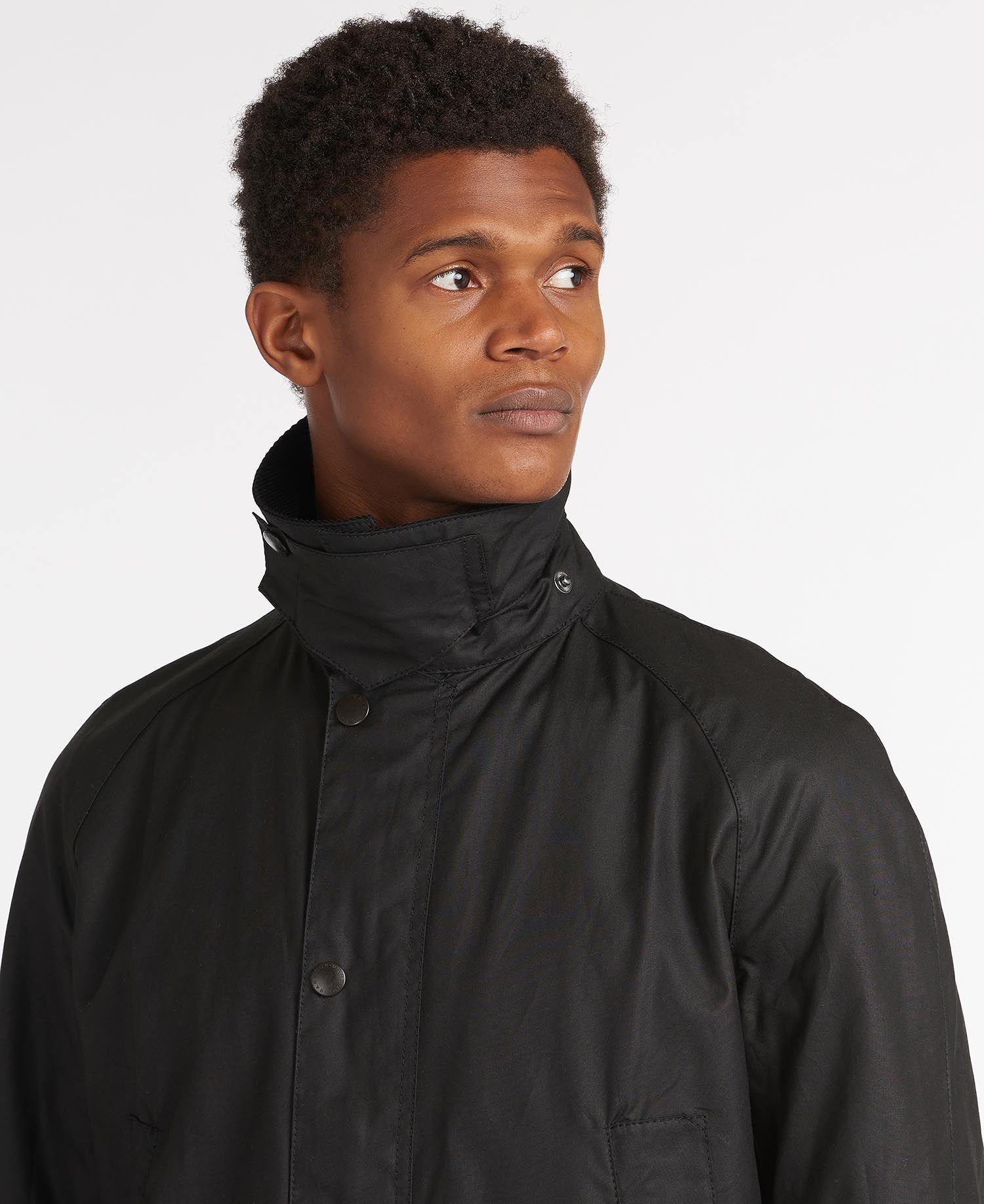 Veste Ashby Barbour noire en coton ciré - Georgespaul