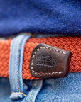 Ceinture tressée Billybelt rouge terracotta en cuir - Georgespaul