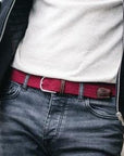 Ceinture tressée Billybelt bordeaux en cuir - Georgespaul