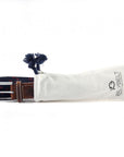 Ceinture tressée Billybelt blanche et bleue en cuir - Georgespaul