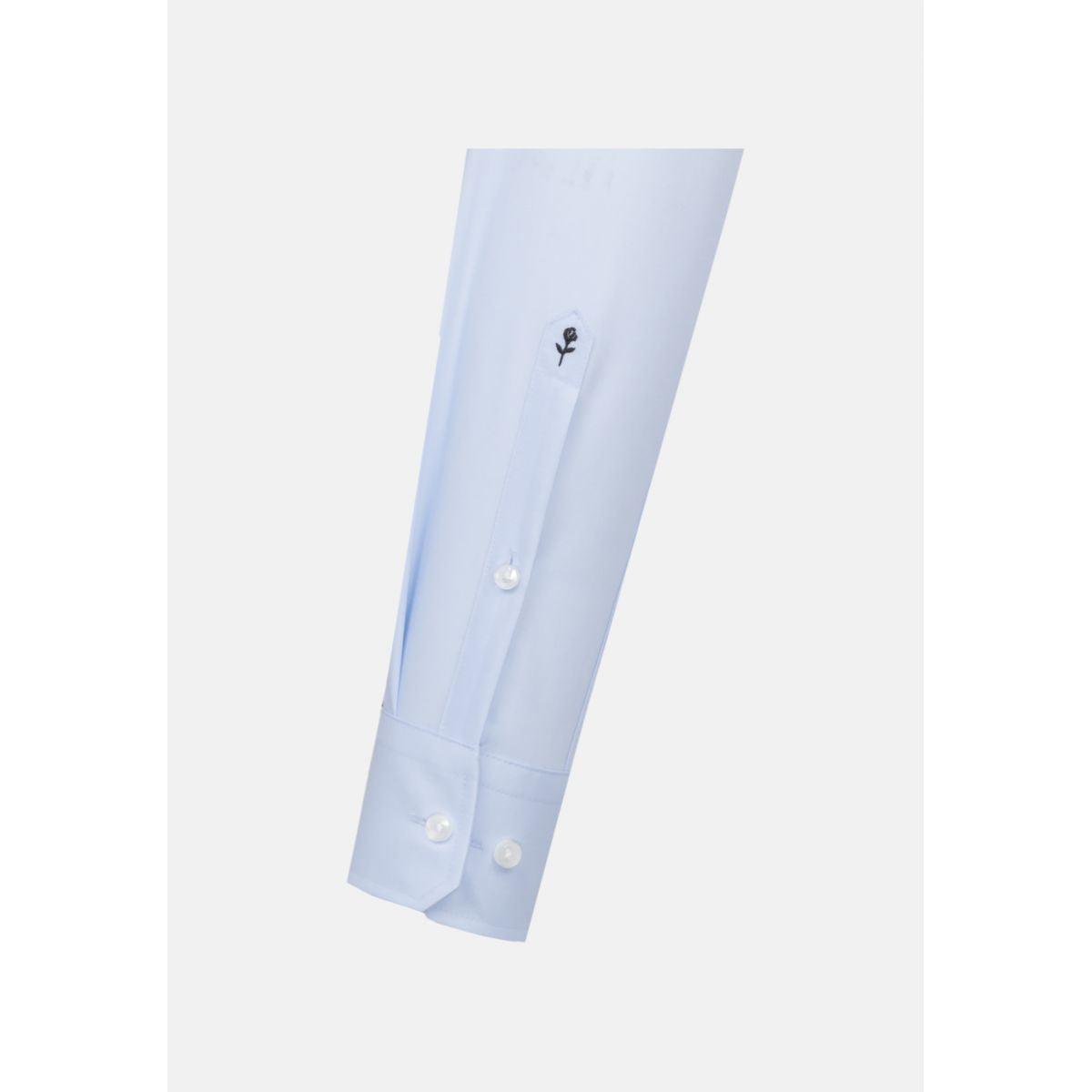 Chemise Seidensticker coupe droite bleue sans repassage - Georgespaul