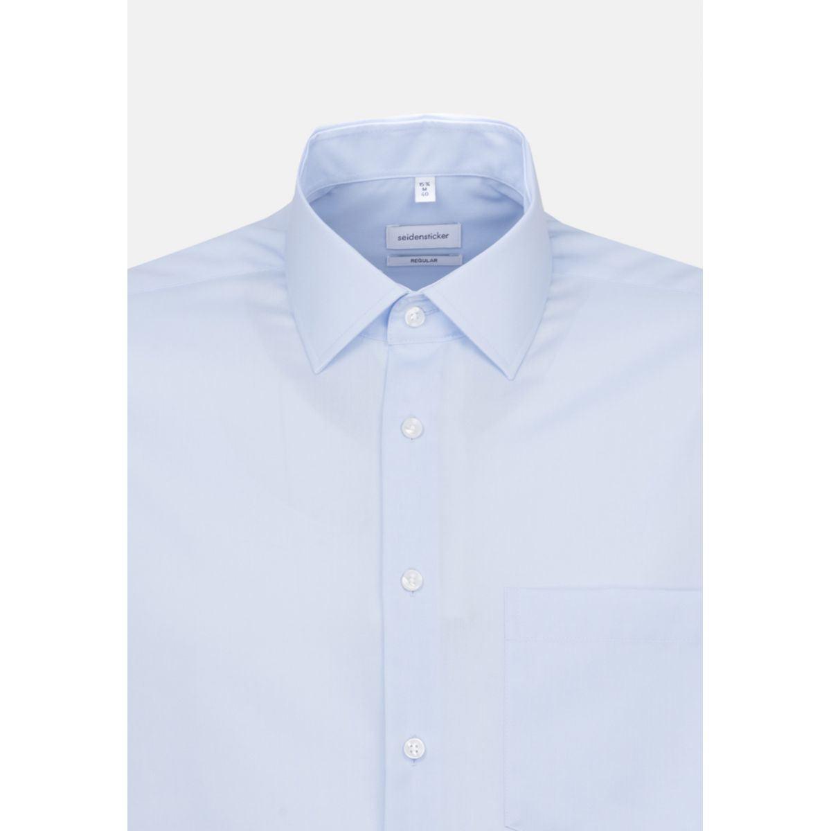 Chemise Seidensticker coupe droite bleue sans repassage - Georgespaul