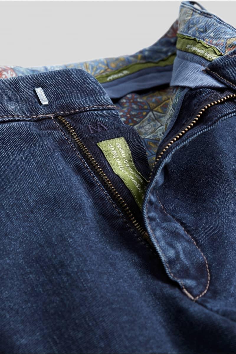 Pantalon chino Meyer bleu en jean super stretch - Georgespaul