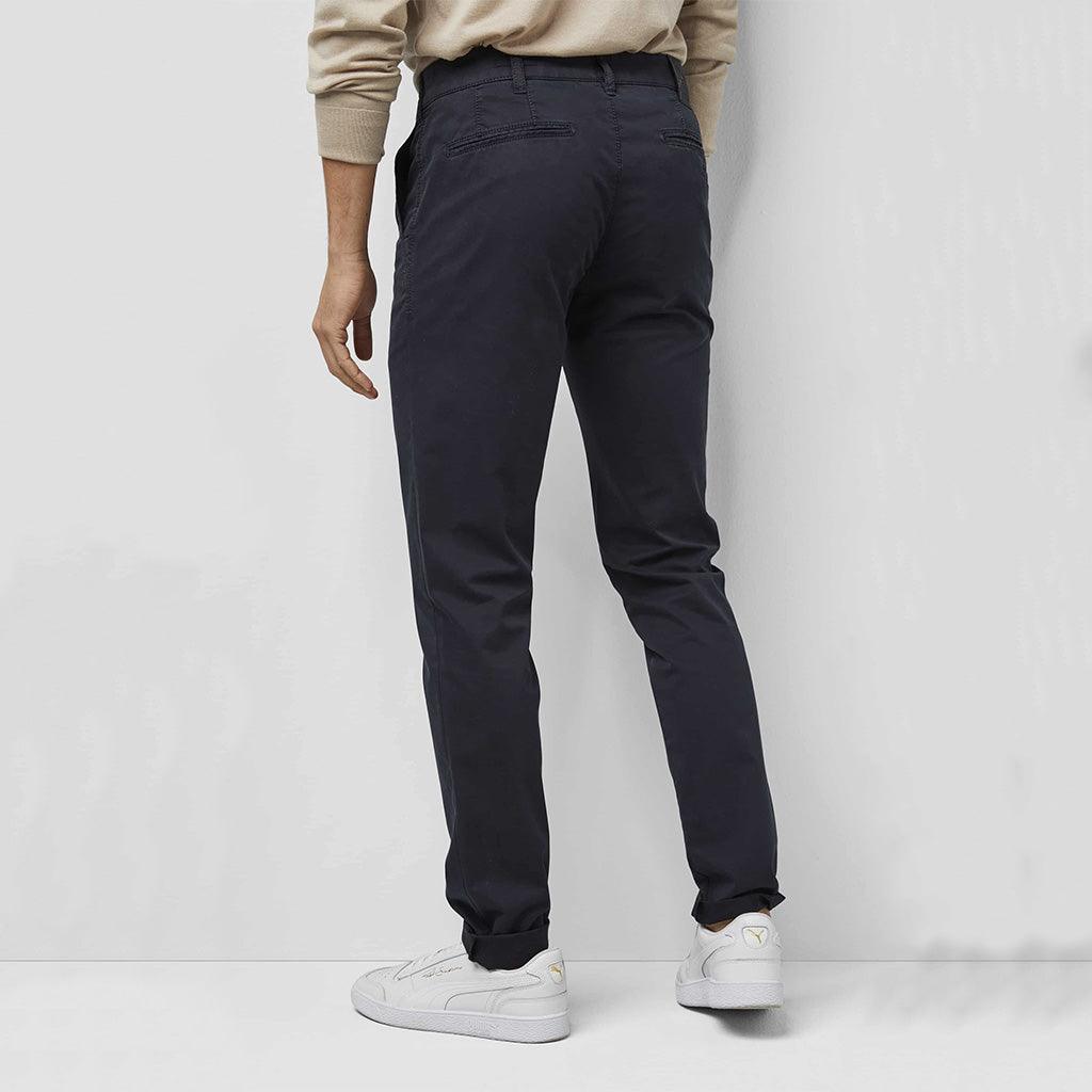 Pantalon chino Meyer marine en twill de coton - Georgespaul