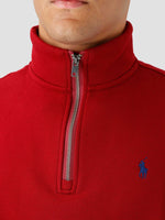 Charger l&#39;image dans la galerie, Sweat demi zip Ralph Lauren rouge en coton | Georgespaul
