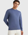 Pull Tommy Hilfiger bleu en cachemire - Georgespaul