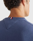 Pull Tommy Hilfiger bleu en cachemire - Georgespaul