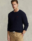 Pull torsadé Ralph Lauren marine en coton - Georgespaul