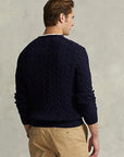 Pull torsadé Ralph Lauren marine en coton - Georgespaul