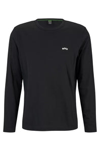 T-Shirt manches longues Hugo Boss noir en coton | Georgespaul